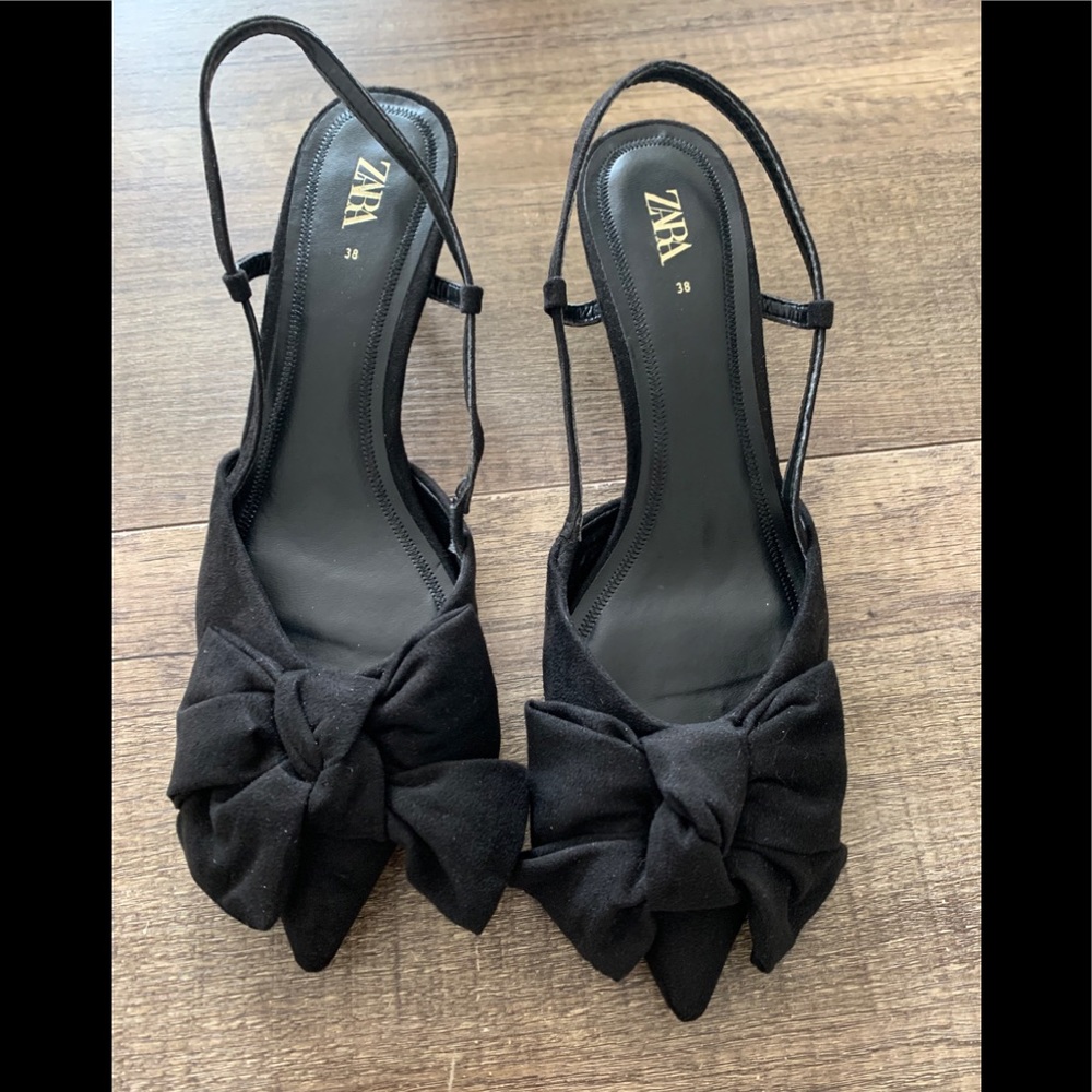 Zara black kitten heels